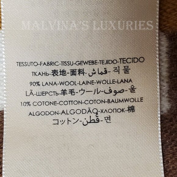 GUCCI SCARF 634166 LOGO STRIPED WOOL COTTON w FRINGE UNISEX 14.5" x 71" - Picture 14 of 16